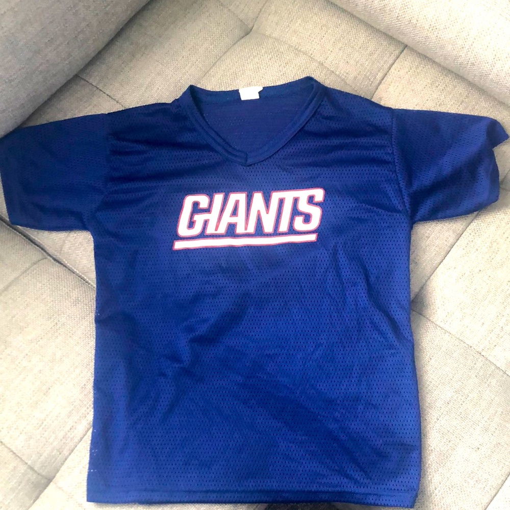New York Giants Blue Mesh Jersey Shirt Boys Youth Medium